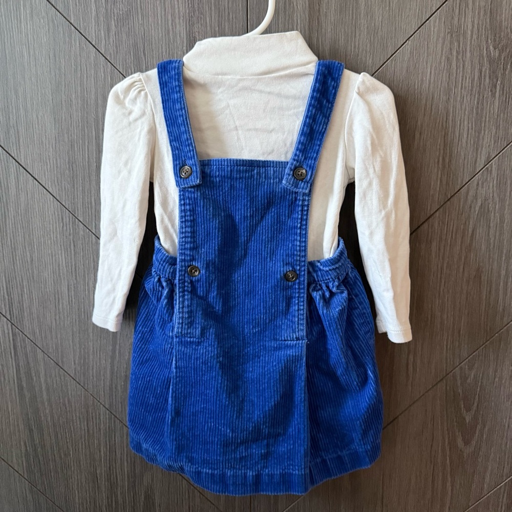 Ralph Lauren Blue Corduroy Skirtall Set